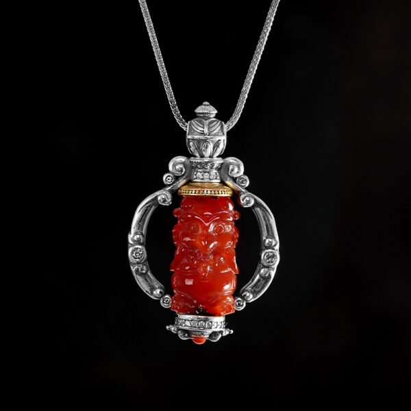 S925 Silver Tibetan Buddhist Premium Vintage Agate Pendant