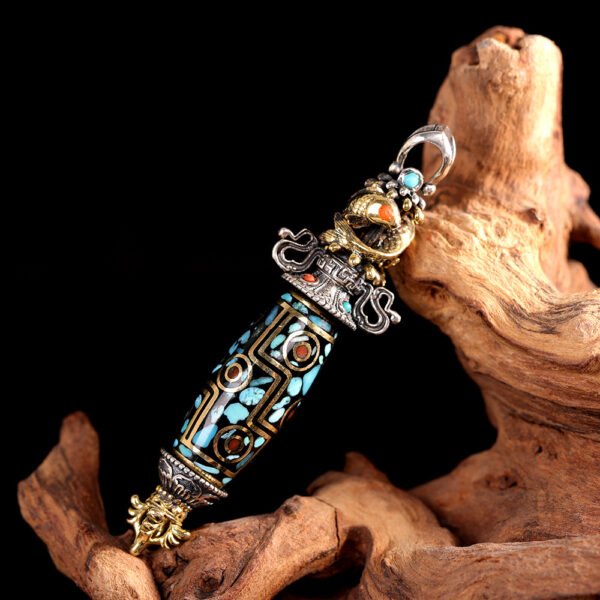 Handcrafted S925 Silver Tibetan Buddhist Premium Dzi Bead Pendant