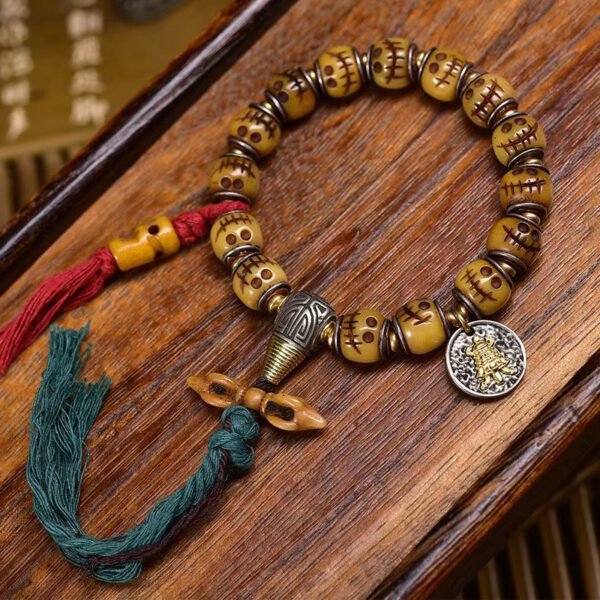 Tibetan Buddhist Premium Vintage Carved Yak Bone Bracelet