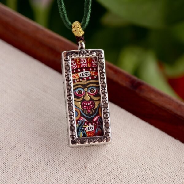 Tibetan Buddhist Premium Hand-Painted Thangka Pendant of Palden Lhamo