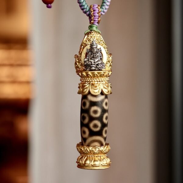 Tibetan Buddhist Premium 21-Eye Dzi Bead Pendant
