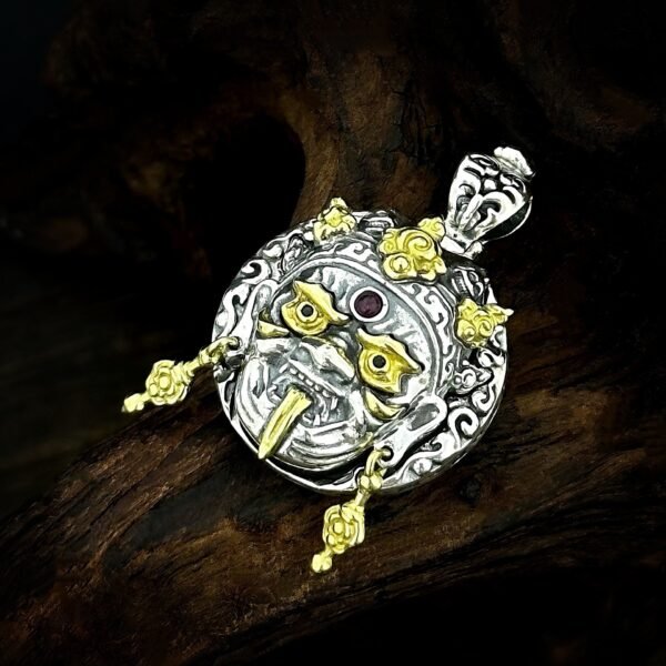 Tibetan Buddhism S925 Silver Zaki Lhamo Wealth Deity Pendant Necklace