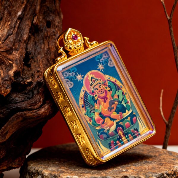 WenZhen Aura Authentic Tibetan Buddhist Hand-Painted Tsa Tsa Thangka Pendant