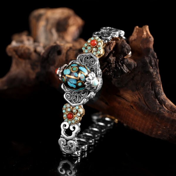 S925 Silver Tibetan Buddhist Premium Dzi Bead Prayer Bead Bracelet