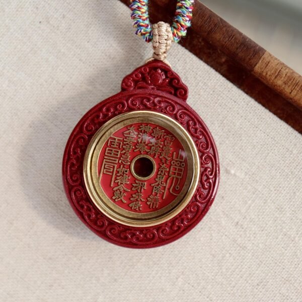 Tibetan Buddhist Premium Purple Gold Cinnabar Mountain Spirit Token Pendant