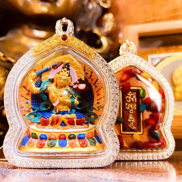 Tibetan Buddhist Premium Hand-Painted Zodiac Guardian Buddha Tsa Tsa Thangka Pendant