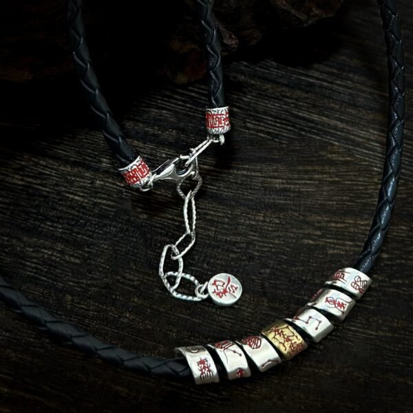 Tibetan Buddhist S925 Silver Seven-Star Big Dipper Protection Pendant Necklace