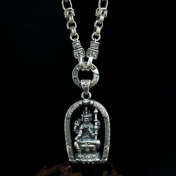 Tibetan Buddhist Premium S925 Sterling Silver Four-Face Buddha Pendant