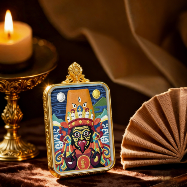 WenZhen Aura Authentic Tibetan Buddhist Hand-Painted Tsa Tsa Thangka Pendant