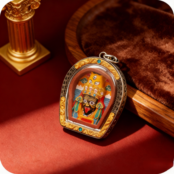 WenZhen Aura Hand-Painted Life Patron Buddha Thangka Pendant